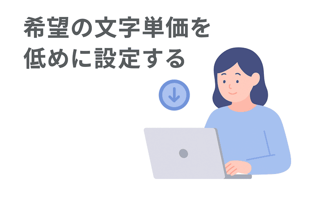 初心者Webライターは希望の文字単価を低めに設定する