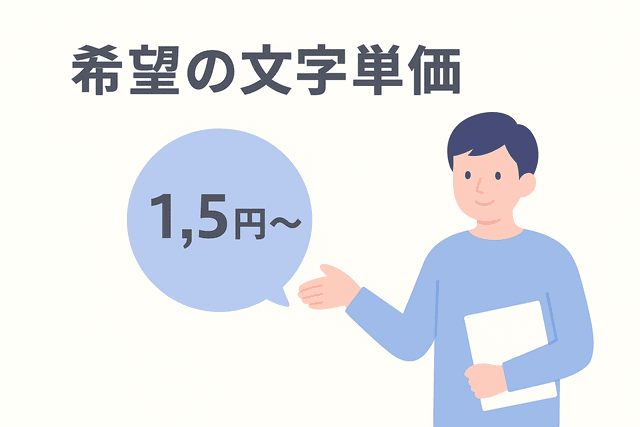 希望の文字単価をプロフィールに記載する