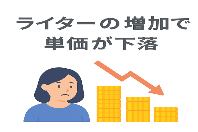 ライターの増加によって報酬単価が下がっている
