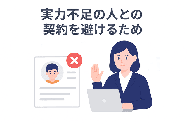 実力不足のWebライターとの契約を防ぐため