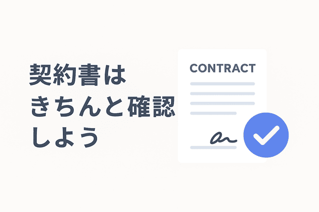 契約書の内容は事前にしっかり確認する