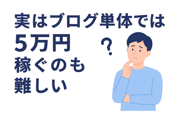 ブログ単体では5万円を稼ぐのも難しい現実