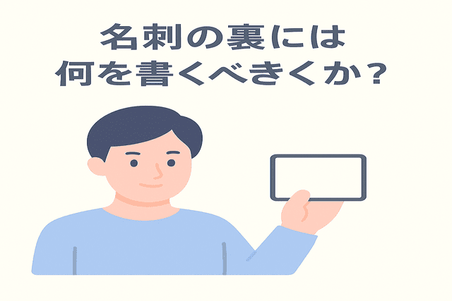 名刺の裏には何を書くべきかという疑問