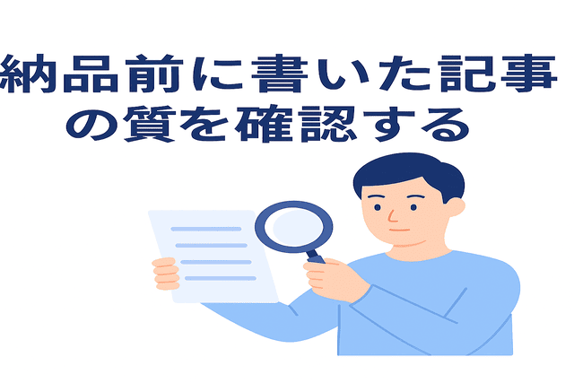 納品前に記事の質をチェックする