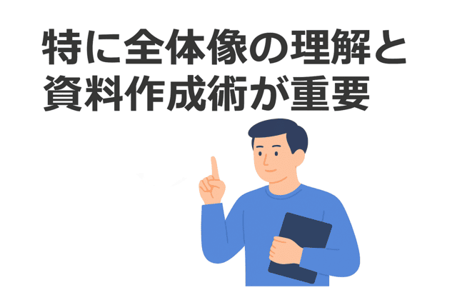 全体像と資料作成術が重要