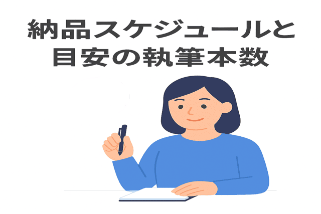 納品スケジュールと目安の執筆本数