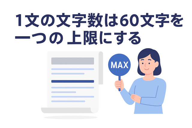1文の長さを60文字以内にして読みやすくする
