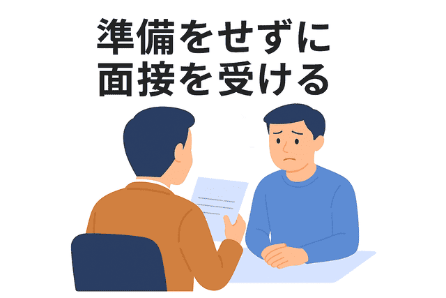 十分な準備をせずに面接に臨む