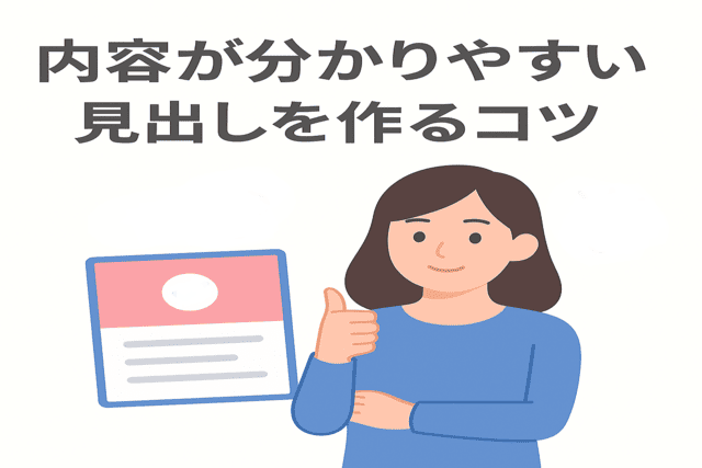 内容が分かりやすい見出しを作るコツ