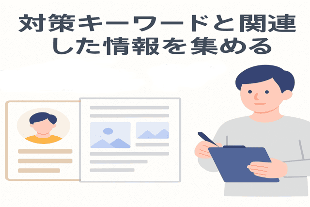 対策キーワードと関連情報を集めて記事構成案に活かす