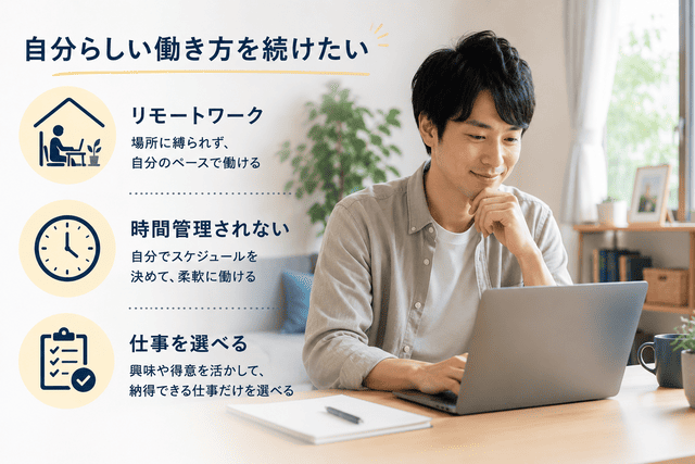 Webライター時代と同じくらいの自由度のある働き方を求める