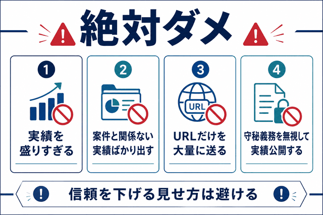 Webライターが実績をアピール際に絶対に避けたい事