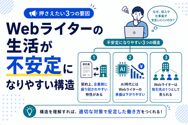 Webライター生活が不安定になりやすい構造